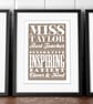 Word Art Personalised Teacher Gift - Image 4