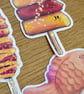 Korean Street Food Holographic Vinyl Sticker Set - Hot Dog Sotteok Bungeoppang - Image 5