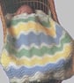 VINTAGE KNITTING PATTERN PDF Babies Chevron Pram Blanket - Image 1
