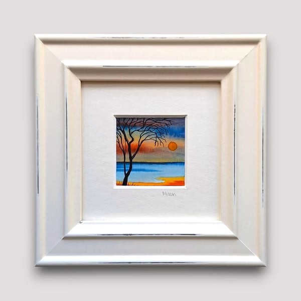 Tiny Framed Original Painting 