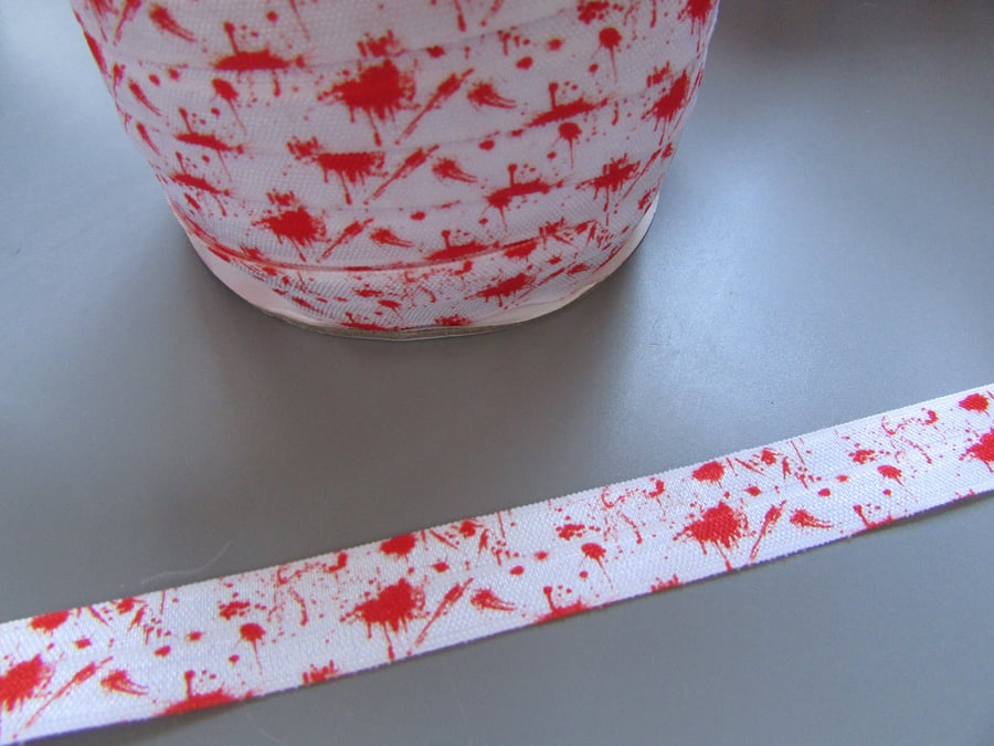 Blood Splatter Fold Over Elastic x 1 metre