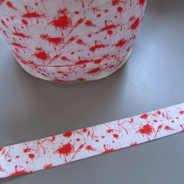 Blood Splatter Fold Over Elastic x 1 metre