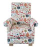 Kids Fryetts Woodland Animals Fabric Chair Armchair Orange Deer Fox Girl Boy - Image 1