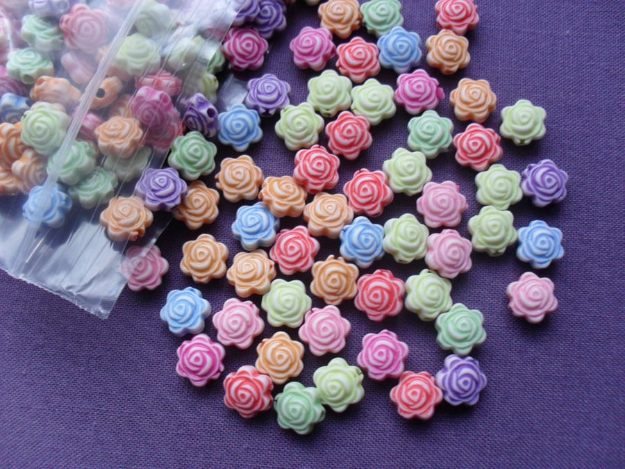 Acrylic Rose Beads