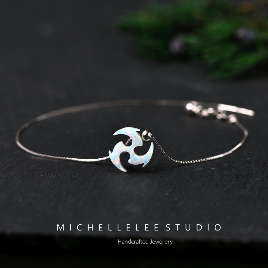 Opal Ninja Star Bracelet With 925 Sterling Silver Chain