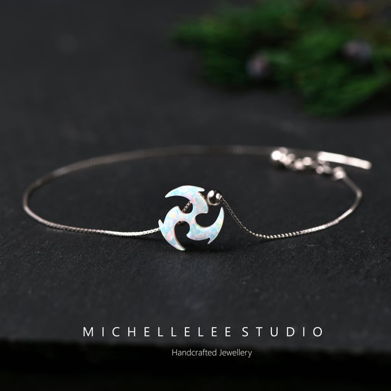 Opal Ninja Star Bracelet With 925 Sterling Silver Chain