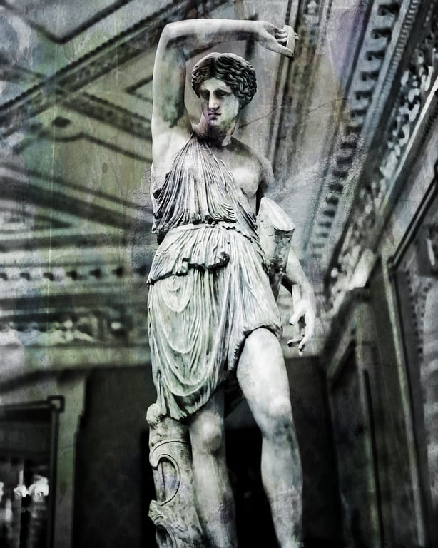 Photography  Fine Art Archival print, La Amazona Statue, Royal Casino Murcia 