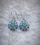 Beaded flower sterling silver  earrings  - Image 3
