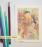 Bullfinch small original drawing, letterbox art gift - Image 9