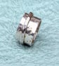 Silver Spinner or Fidget Ring - Textured Sterling Band With Moving Outer Ring  - Image 4