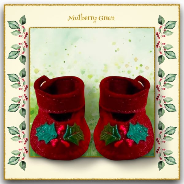 Burgundy Holly Berry Shoes