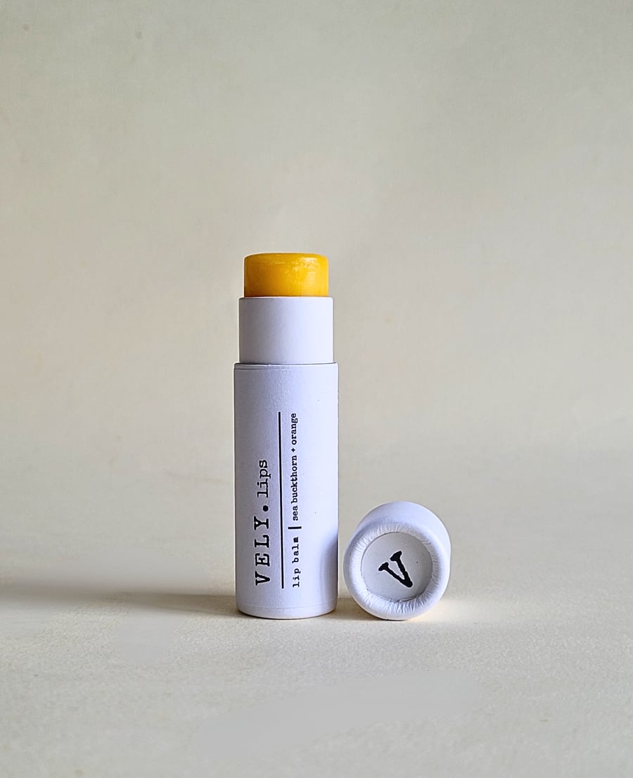 Natural Lip Balm With Sea Buckthorn and Orange, Vegan, 11g