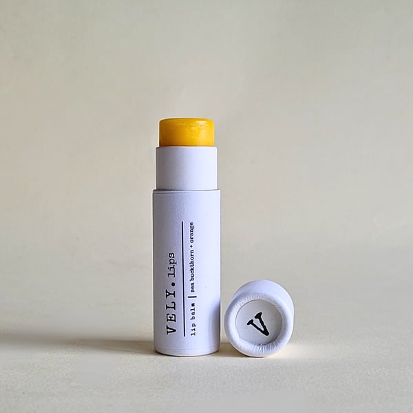 Natural Lip Balm With Sea Buckthorn and Orange, Vegan, 11g