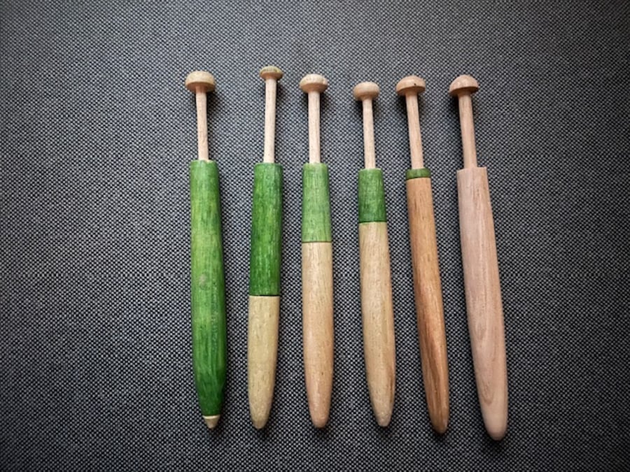 Lace bobbins in Honiton style