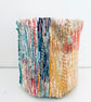 Recycled fabric vessel, textile plant holder, 