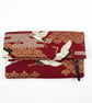 Red & Gold Japanese Crane Foldover Bag - 2-in-1 Clutch & Crossbody - Image 2