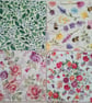 4 Paper napkins for decoupage floral foliage and bee designs 