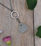 Sea Glass and Recycled Sterling Silver Necklace, White Scottish Sea Glass - Image 2