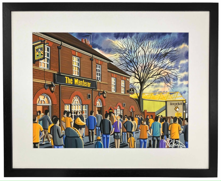 Wolves F.C, Retro Molineux. Framed Football Art Print. 20" x 16" Frame Size
