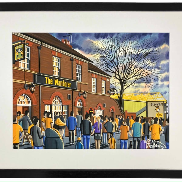  Wolves F.C, Retro Molineux. Framed Football Art Print. 20" x 16" Frame Size
