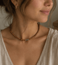 Natural Wood Beaded Choker Necklace Adjustable Boho Jewellery. Minimalist.
