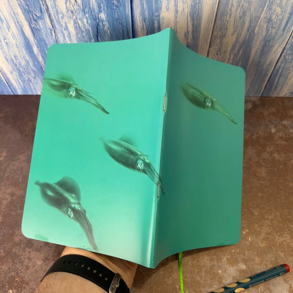 Notebook, Marine themed, A5 (ish), made from up-cycled and recycled materials.