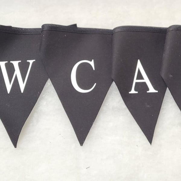 Black fabric bunting with white print - Newcastle united. 5 mtrs