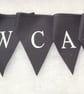 Black fabric bunting with white print - Newcastle united. 5 mtrs - Image 1
