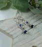 Earrings, Sterling Silver and Lapis Lazuli Unusual Droppers - Image 2