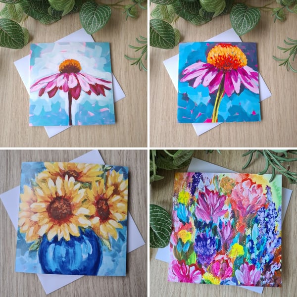 4 cards value pack printed art greetings cards