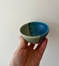 Ceramic handmade olive bowl - glazed in sea colours-blues and turquoise