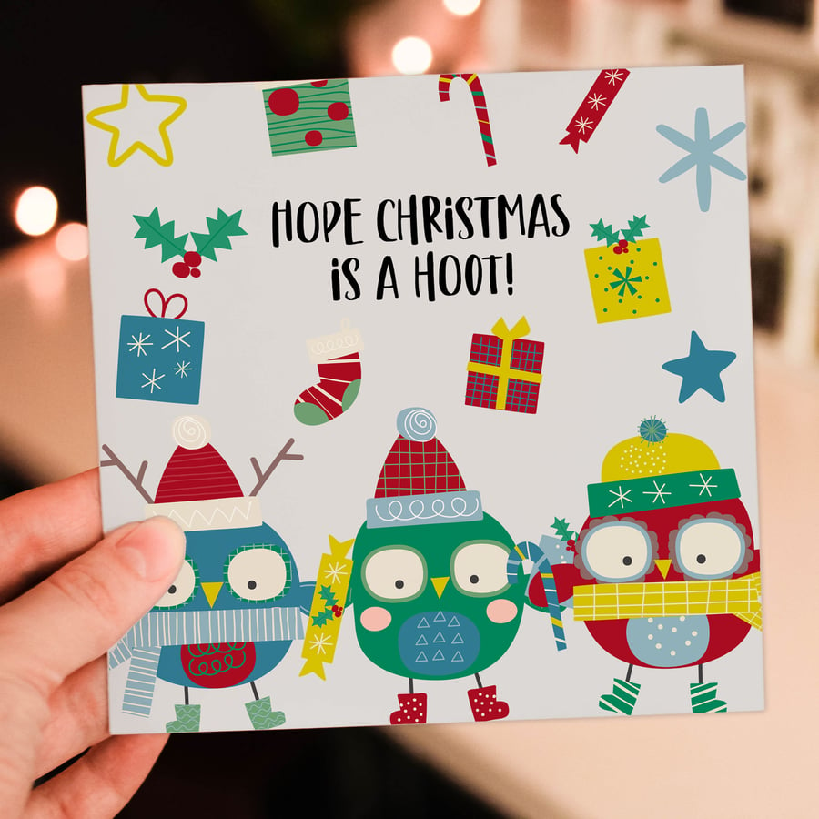 Christmas card: Hope Christmas is a hoot!