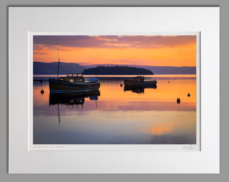 Boats at Balmaha Bay Loch Lomond Scotland - A3 (50x40cm) Unframed Print
