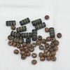 Wood beads black long and small round brown wood beads