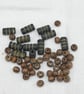 Wood beads black long and small round brown wood beads