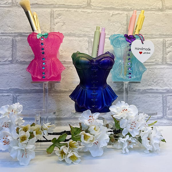 Bodice Make Up Brush Or Pen Holder Various Colours In "Choose Options"