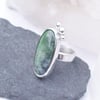 Green Ring Chrome Diopside Sterling Silver Size M Boho Ring , handmade Ring