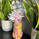 Handpainted Cat Vase – pop art cat lover cat Home Decor, Cute Animal Gift