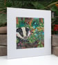 A mounted original painting - badger - wildlife painting - woodland - wildflower - Image 4