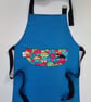 Handmade Children's Apron - blue with sheep pocket