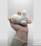 Crochet plushie cute sleepy duck white handmade unique - Image 4