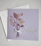 A Winter Posy Christmas Card in Pink and Lilac