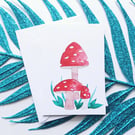 TOADSTOOL MINI CARD pack, Thank you cards, 10 Pack. Fly agaric note cards