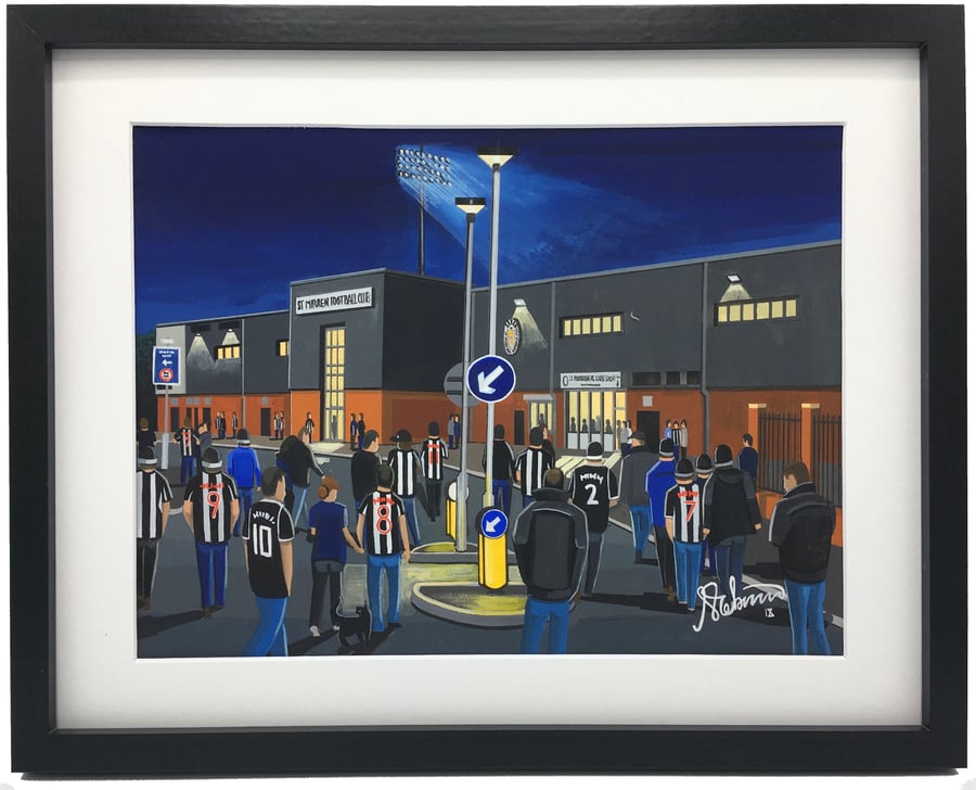 St Mirren F.C, St Mirren Park Stadium, High Quality Framed Football Art Print.