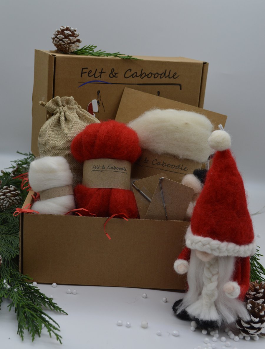 Perfectly imperfect Red Gnome needle felting Kit