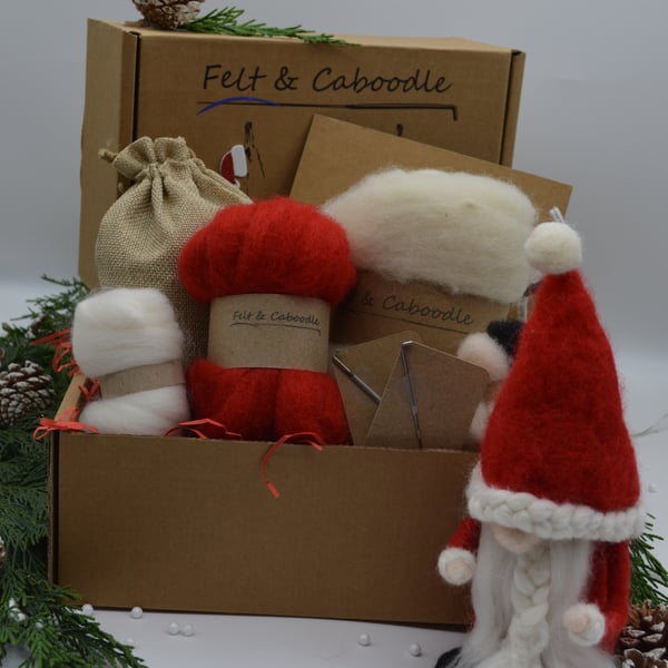 Perfectly imperfect Red Gnome needle felting Kit