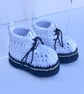 DM style baby booties, Crochet booties, Docmartin boots, White Boots - Image 1
