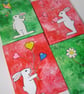 Valentine Heart Bunny Rabbit Painting - Image 3