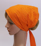 Hair covering for women, wide polka dot cotton headband, self tie head scarf