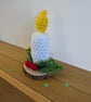White Candle Centerpiece, Artificial Candle, Christmas Dec - Image 2
